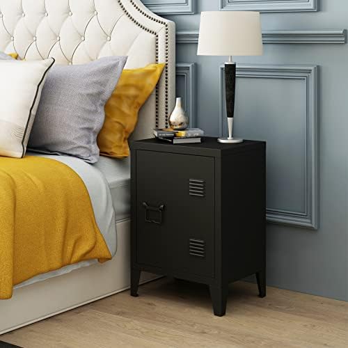 MIOCASA Metal Nightstand Modern End Side Table Steel Bedside Storage Cabinet - Image 2