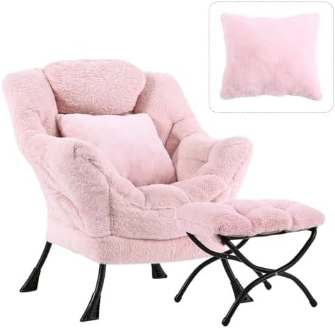 Lazy Chair with Ottoman, Comfy Reading Chair by HomeEastllyHome