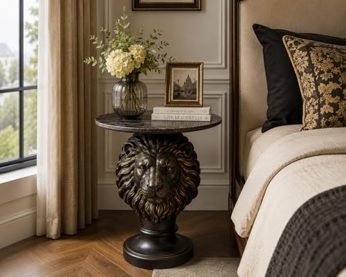 26" Luxury Lion Head Side Table - Image 5