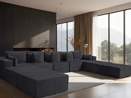 168" Cloud Sectional Couch, Comfort U Shaped Sofa by VYUXWO