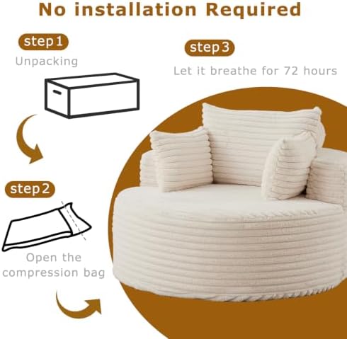 Oversized Chaise Lounge Chair Indoor, Boneless Sleeper Sofa Bed - Image 4