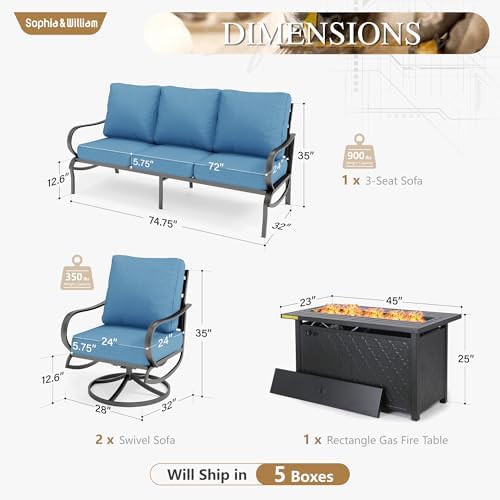 Sophia & William Metal Patio Furniture Set - Image 2