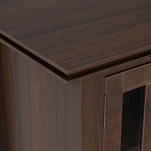 SIMPLIHOME Artisan 72" Wide Solid Wood TV Stand in Natural Aged Brown - Image 6