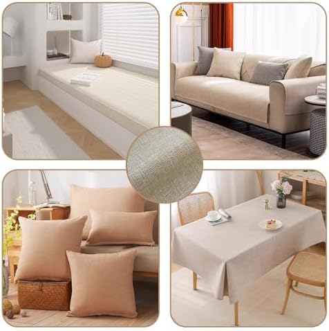 Heavy Linen Fabric 80x57 Inches, 1.2mm Thickness, Plain Solid Color Cloth - Image 6