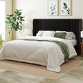 Allewie Full Size Velvet Platform Bed Frame, Tall Wingback Headboard by Allewie