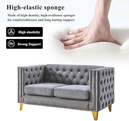 58" Chesterfield Velvet 2-Seater Sofa - Image 4