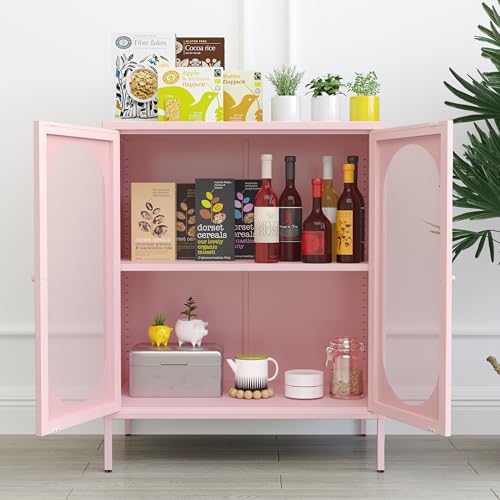 2 Door Accent Cabinet, Metal Storage Cabinet - Image 4