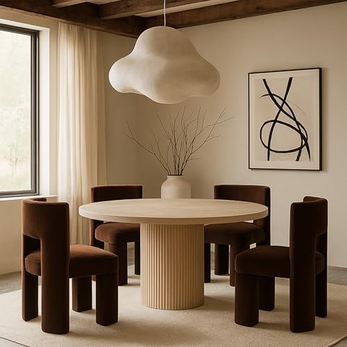 Meridian Furniture Zuno Brown Velvet Performance Fabric Dining Chair - Image 2