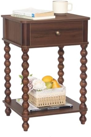 AWASEN Walnut Nightstand, Small End Table by AWASEN