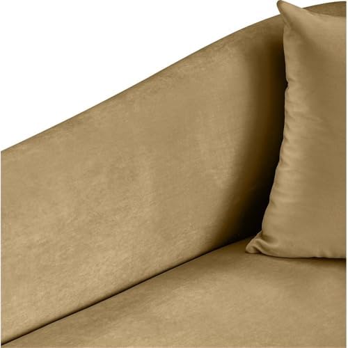 BOWERY HILL Contemporary Velvet Accent Chair, Ultra Luxe Camel 460 GSM Velvet - Image 3
