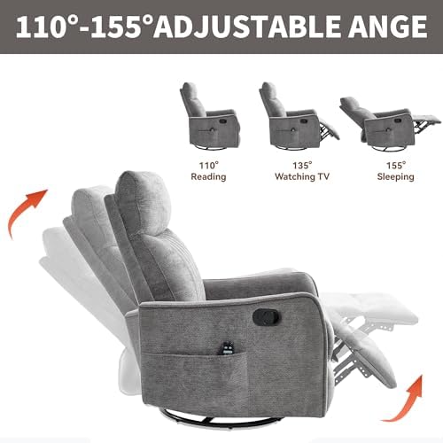 Manual Swivel Rocker Recliner Chair - Image 5