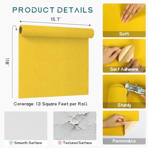 VEELIKE Soft Yellow Velvet Flocking Liner Self Adhesive Felt Drawer Liner - Image 7
