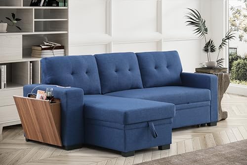 Ball & Cast L-Shape Reversible Sectional Sleeper Sofa Bed, 4 in 1 Pull Out Couch - Image 3