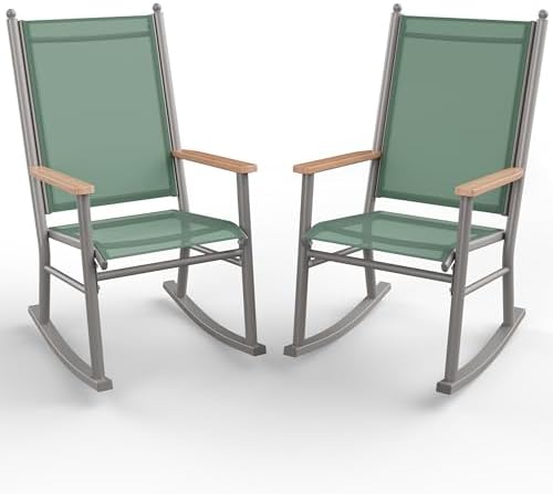 Shintenchi 2 Pcs Outdoor Rocking Chairs Set, Upgraded High Back Patio Rocking by Shintenchi%7CFurnitureMadeforRealLife