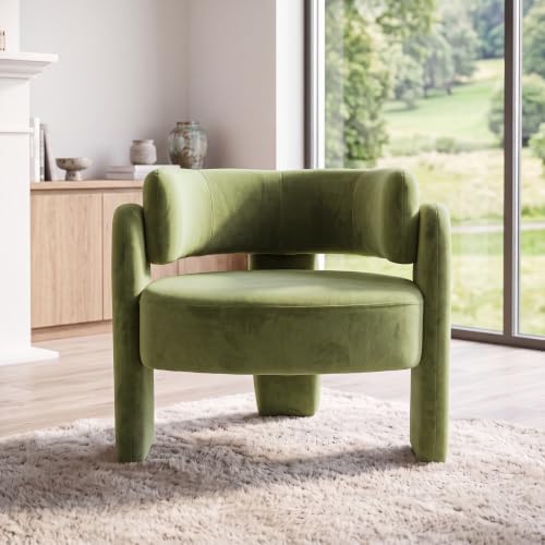 Velvet Barrel Accent Chair - Image 5