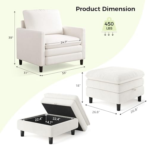 Welzona 3-Layers Cloud Accent Chair - Image 2