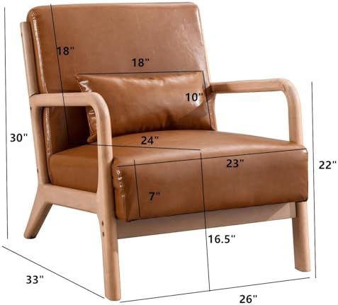INZOY Mid Century Modern Accent Chair - Image 2