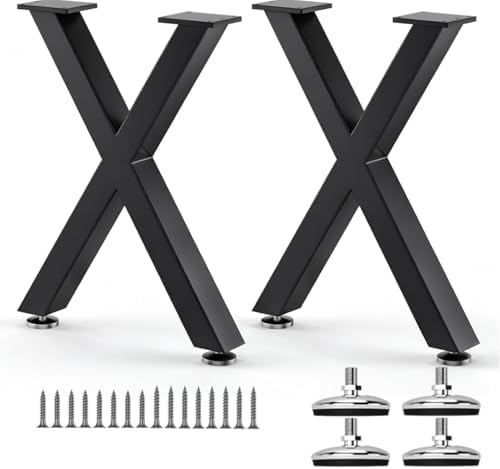 Heavy Duty X Shape Metal Coffee Table Legs, Replacement Legs by SNYXXOZ