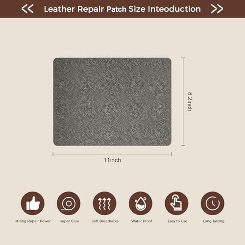 JDLUGH Sofa Leather Repair Patch Tape, 8.2x11 Inch - Image 3