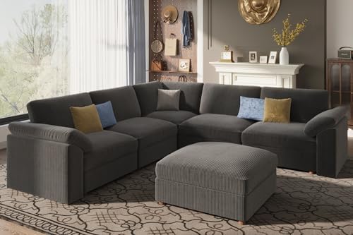 EASE MOOSE U Shape Sectional Sofa, Oversized Deep Seat Modular Couch by EASEMOOSE