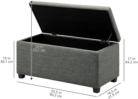 Amazon Basics Upholstered Storage Ottoman Bench - Image 3