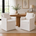 Slipcovered Dining Chairs with Arms by DMFurniture