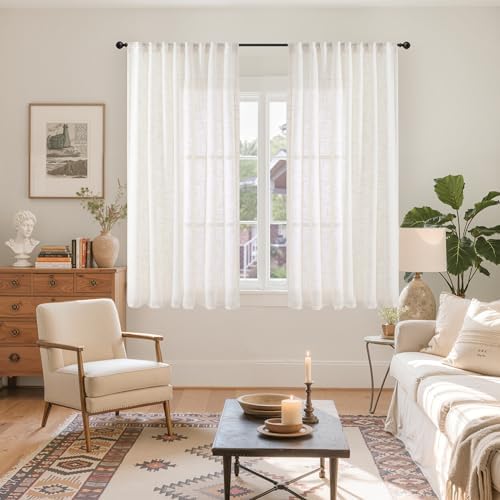 YoungsTex Natural Linen Curtains 48 Inches Long - Image 2