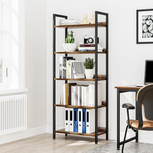NUMENN Bookshelf, 5 Tier Freestanding Shelving Unit - Image 4
