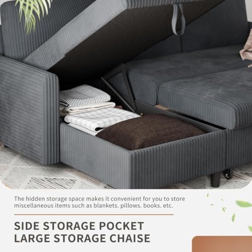 Walsunny 77" Sectional Sleeper Sofa - Image 4