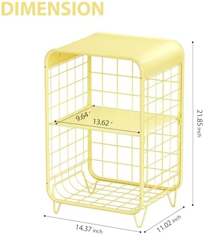 APEXCHASER Cute Nightstand, 3-Tier Metal Side Table - Image 3