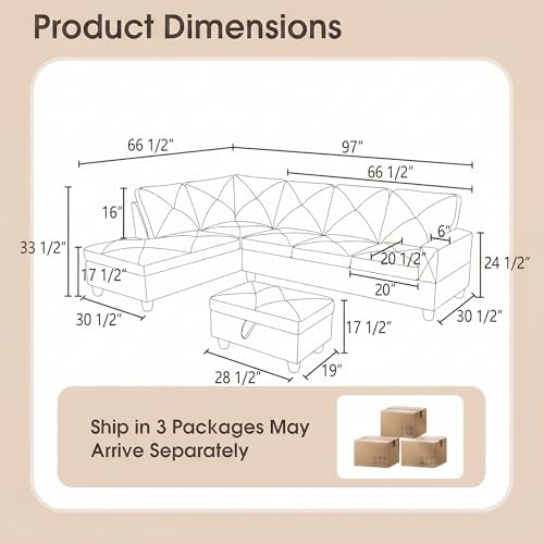 Faux Leather Sectional Couches for Living Room - Image 2