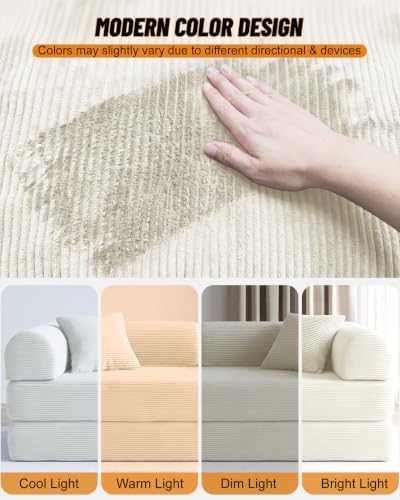 79" Futon Sofa Bed, 6-in-1 Boneless Couches - Image 6