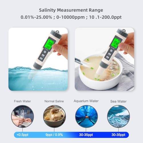 TDS Meter, 4 in 1 Water Tester TDS/Salt/Temp/EC Meter, High Accuracy TDS Meter - Image 5