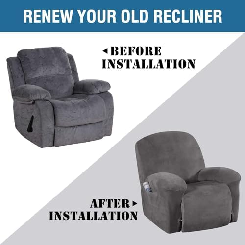 H.VERSAILTEX Velvet Recliner Chair Covers 1-Piece - Image 7