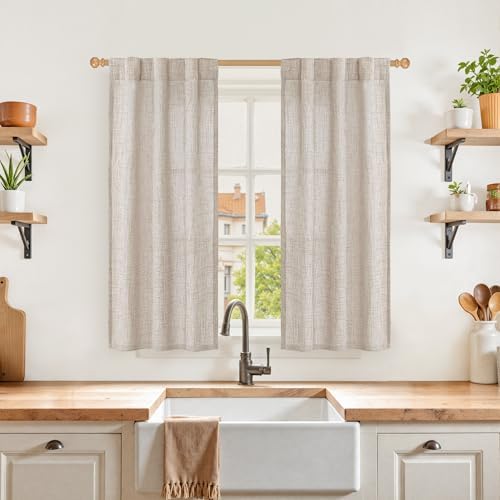 YoungsTex Natural Linen Curtains 48 Inch Length by YoungsTex