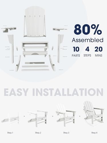 KINGYES Adirondack Rocking Chair Set of 2 - Image 6