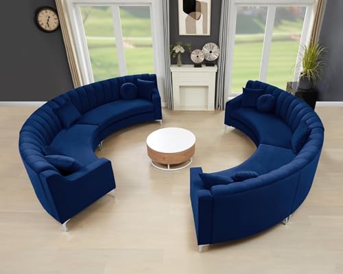 Legend Vansen Semicircle Modular Curved Velvet Sectional Sofa, 141.34”Oversized by LLegendVansen