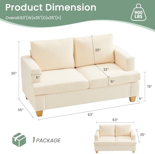 Fiona's magic 4 Seats Couch Set, 2 Piece Set Comfy Sofa, Loveseat Sofa*2 - Image 2