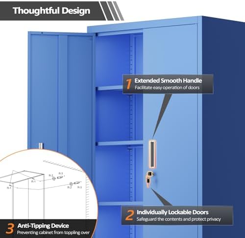 VINGLI Rolling Metal Storage Cabinet - Image 7