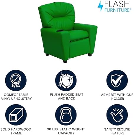 Flash Furniture Chandler Vinyl Kids Recliner - Image 4