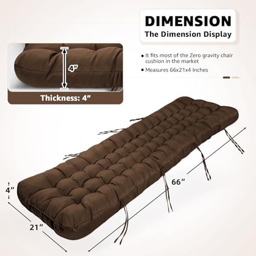 Patio Lounge Chair Cushion, Waterproof Zero Gravity Chair Cushions - Image 2
