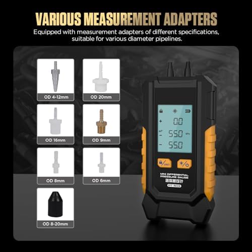 Manometer, Dual-Port Manometer HVAC Gas Pressure Tester - Image 6