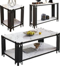 White Marble Coffee Table Set by Unknown