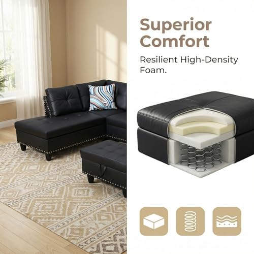 Leather 3-Piece L-Shaped Couches - Image 7