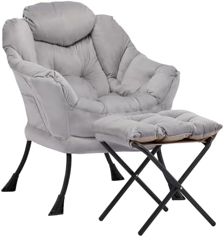 Lazy Chair with Ottoman, Comfy Reading Chair by Aunekiv
