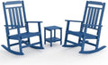 GREENVINES Outdoor Rocking Chairs Set, 2 Rockers w/ 1 Side Table by GreenVines