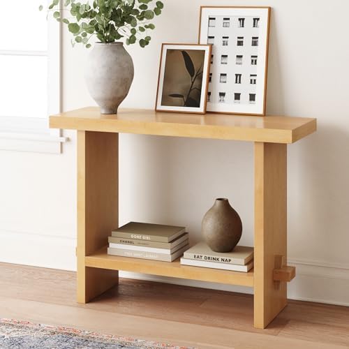 Nathan James Virgo Wood Accent Storage Console Sofa Table, by Unknown