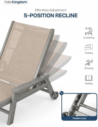 HDPE 5-Position Chaise Lounge Set of 4 - Image 4
