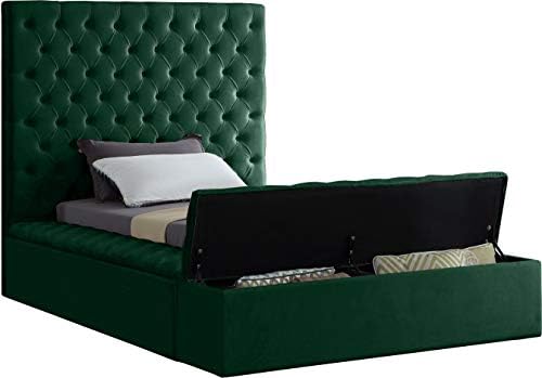 Meridian Furniture Bliss Collection Modern | Contemporary Velvet Upholstered Bed - Image 4