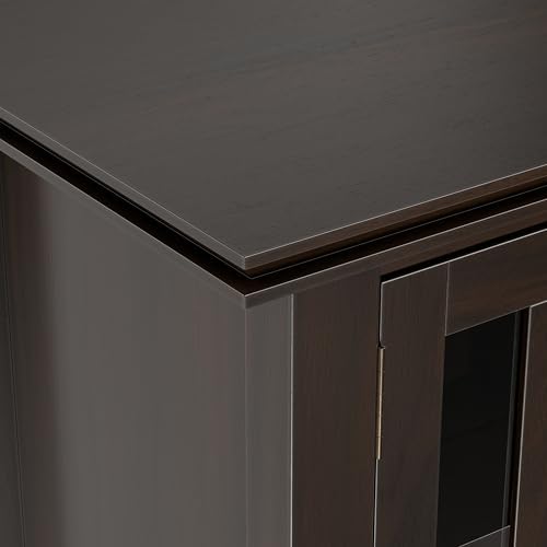 SIMPLIHOME Artisan 72" Wide Solid Wood TV Stand in Brunette Brown - Image 6